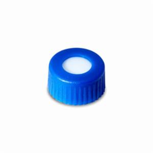 Waters Blue, 12 x 32 mm Screw Neck Cap and Preslit PTFE/Silicone Septum, 100/pk 186000305