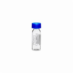 Waters LCGC Certified Clear Glass 12 x 32 mm Screw Neck Vial, with Cap and Preslit PTFE/Silicone Septum, 2 mL Volume, 100/pk 186000307C