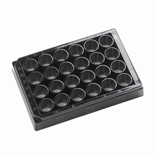 Porvair Sciences 24 Well Black glass bottom assay plate With Lid 324041