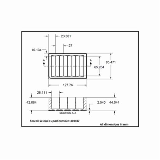 Porvair Sciences 300 ml  Reservoir plate: 4 columns V bottom 390107