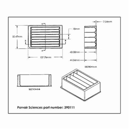 Porvair Sciences 292 ml  Reservoir plate: 4 rows V bottom 390111