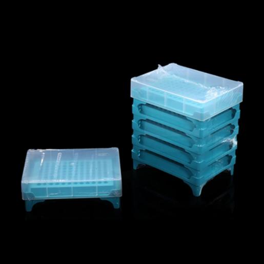 Wuxi Nest แร็คสำหรับหลอด PCR 96 ช่อง (8*12)พร้อมฝาปิด , 5/pk , 25/case 407001